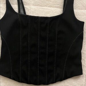 Express Black Corset-Style Bodysuit